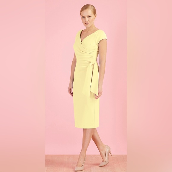 fitted vintage pencil dress amazing flattering fit 12 uk us s/m bnwt - Picture 3 of 5